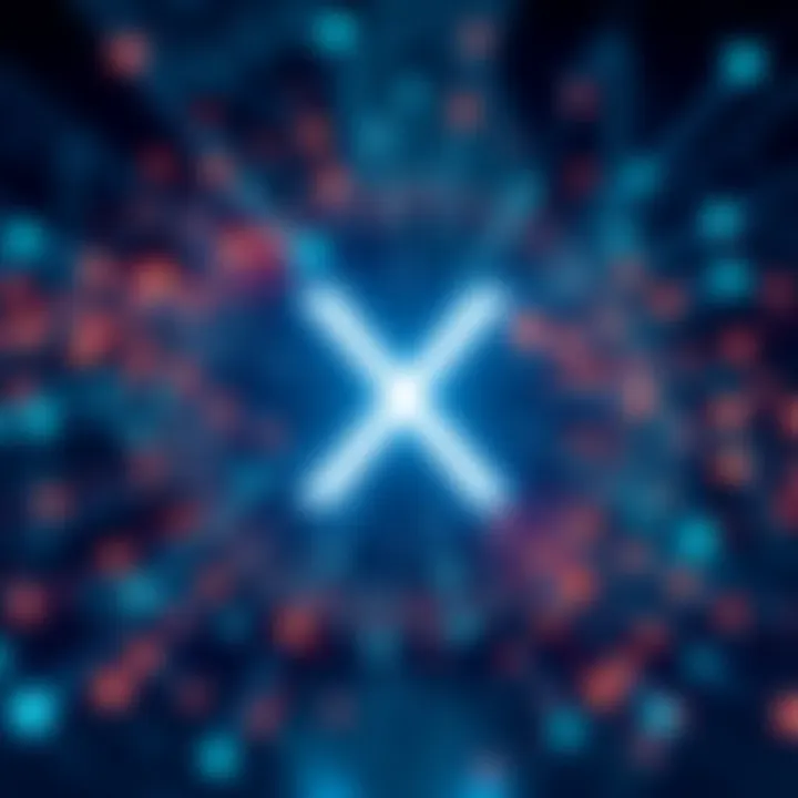An illustration of the XRP symbol in the center with a digital currency theme surrounding it, representing its role in global CBDCs.