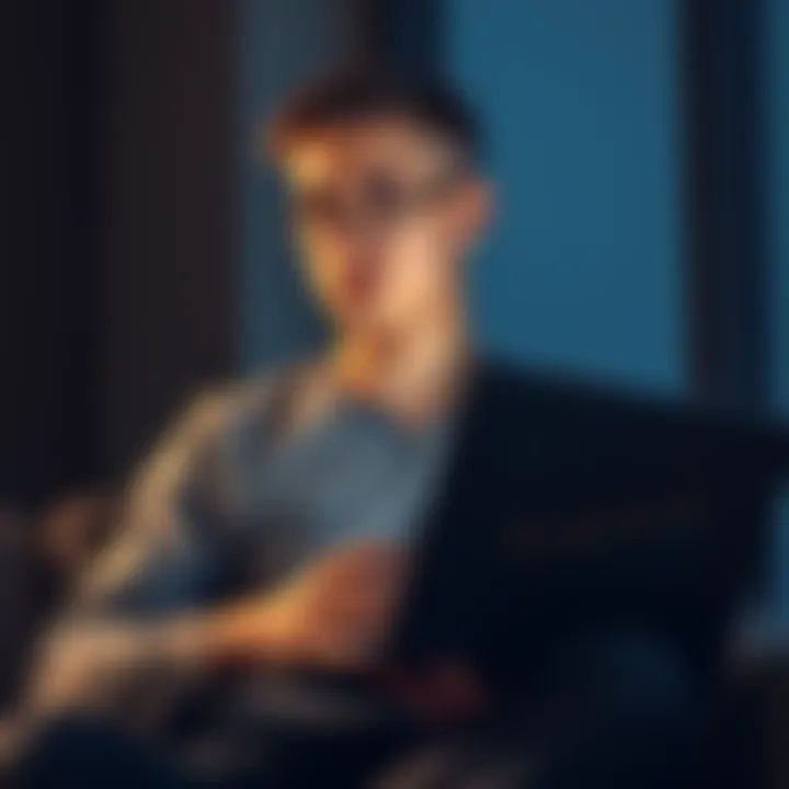 25-year-old man holding a laptop with crypto charts, looking thoughtful as he prepares for marriage