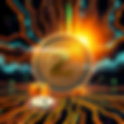 Illustration showing Zcash logo with a secure digital transaction concept, representing privacy and scaling in cryptocurrency